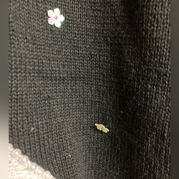 Vintage Black Zip Up Christmas Snowman Sweater - Picture 4 of 8